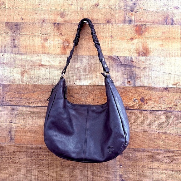 Spikes & Sparrow Leather Shoulder Bag - Harli - Black - Picture 2 of 14